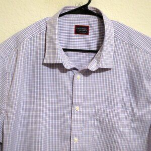 UNTUCKit Shirt Mens 3XL Long Sleeve Button Nylon Spandex Blue Red White Stripes